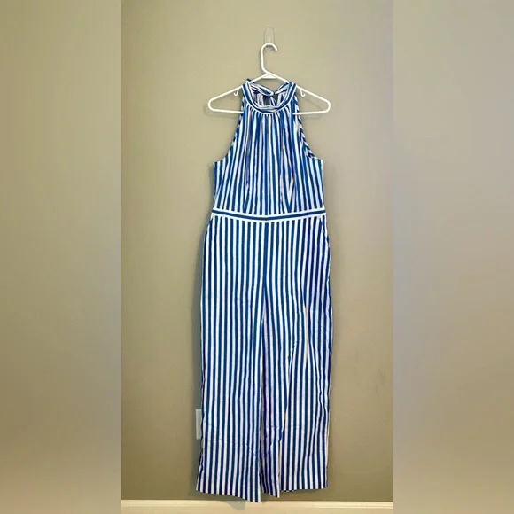 J. Crew Blue and White Striped Jumpsuit - Picture 6 of 13